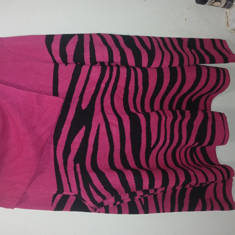 Zebra Print Pink and Black Skirt